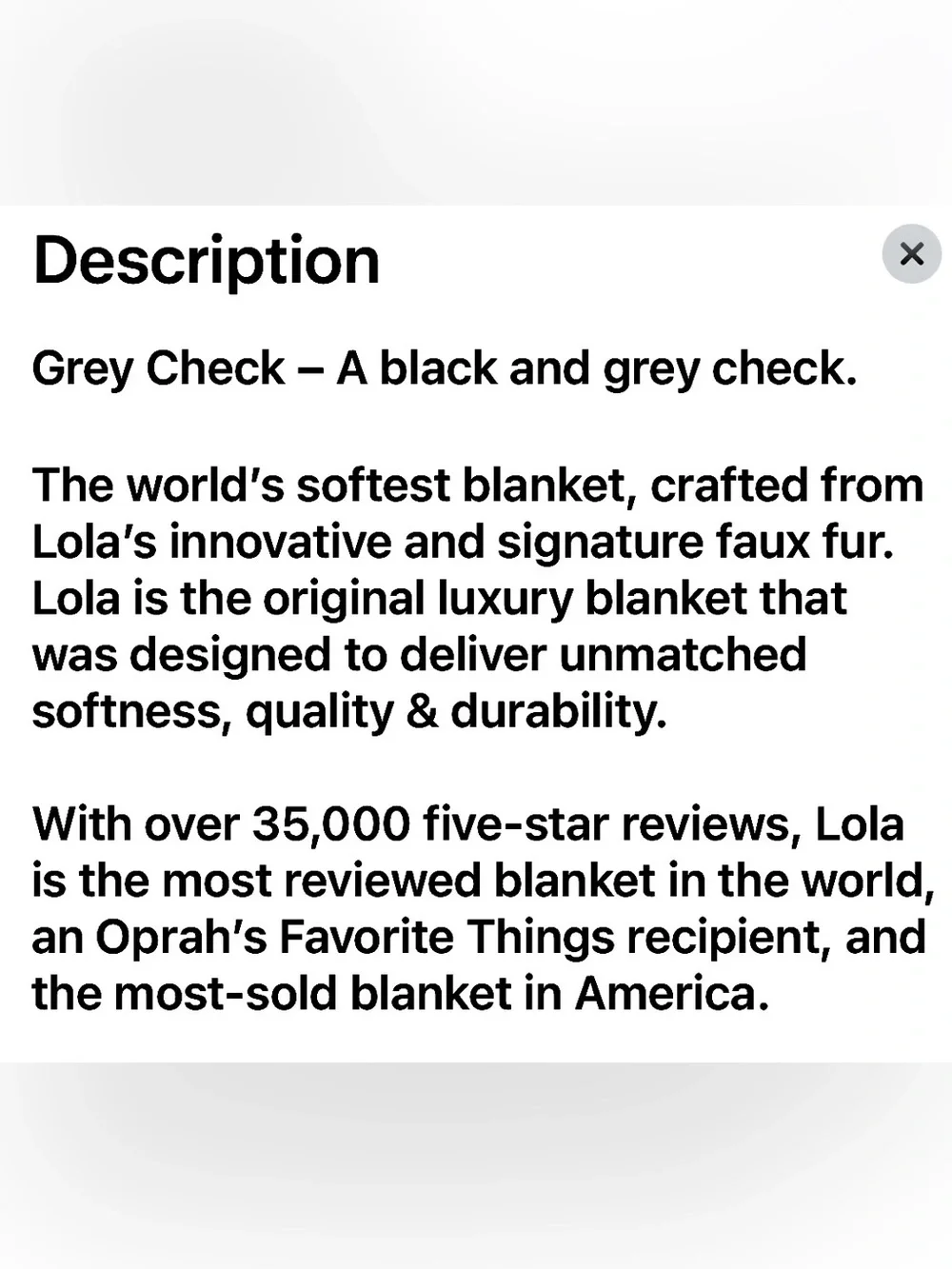 Lola Blankets/Grey Check Faux Fur Luxury/Throw/Blanket/Size L/NWT! NIB! SEALED!